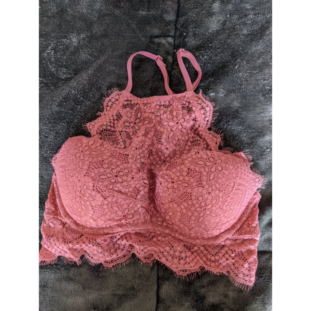 Pink XS High-necked Pink Bralette